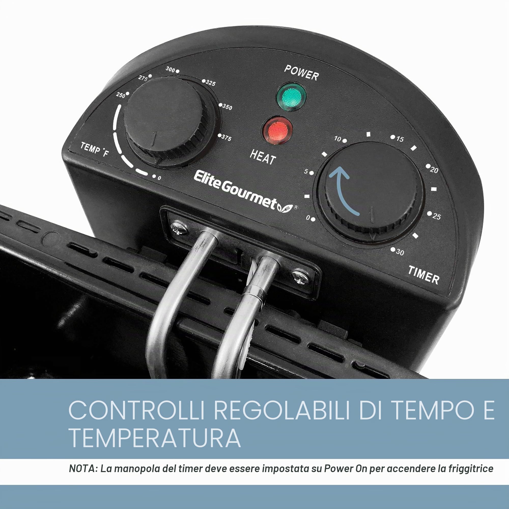 Elite Gourmet, Friggitrice elettrica a immersione EDF-401T con 3 cestelli, 1700 W, controllo regolabile di temperatura e timer, coperchio con finestra di visualizzazione e filtro antiodore