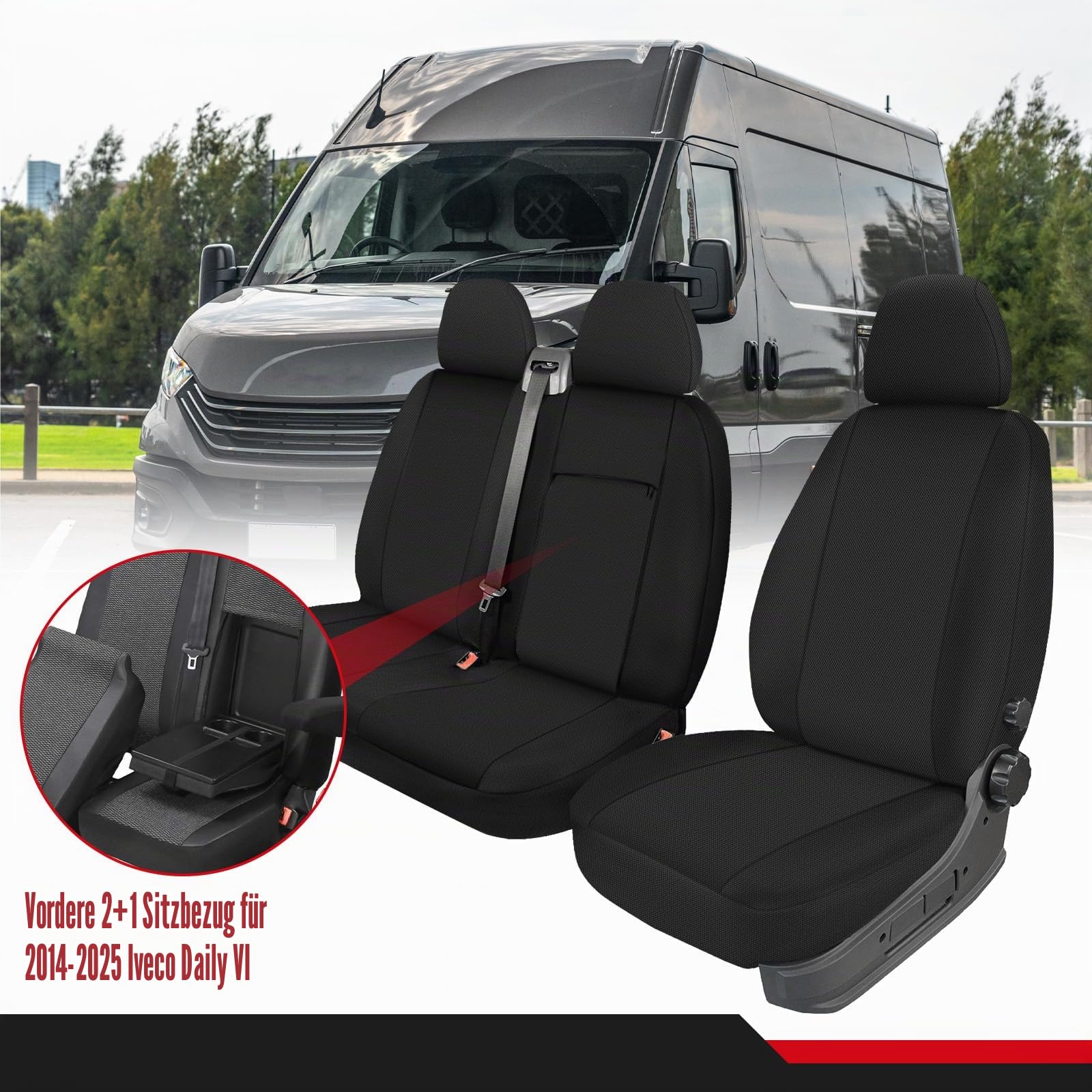 Sitzbezüge Auto für Iveco Daily VI 2014-2025 -2+1- Erste Reihe