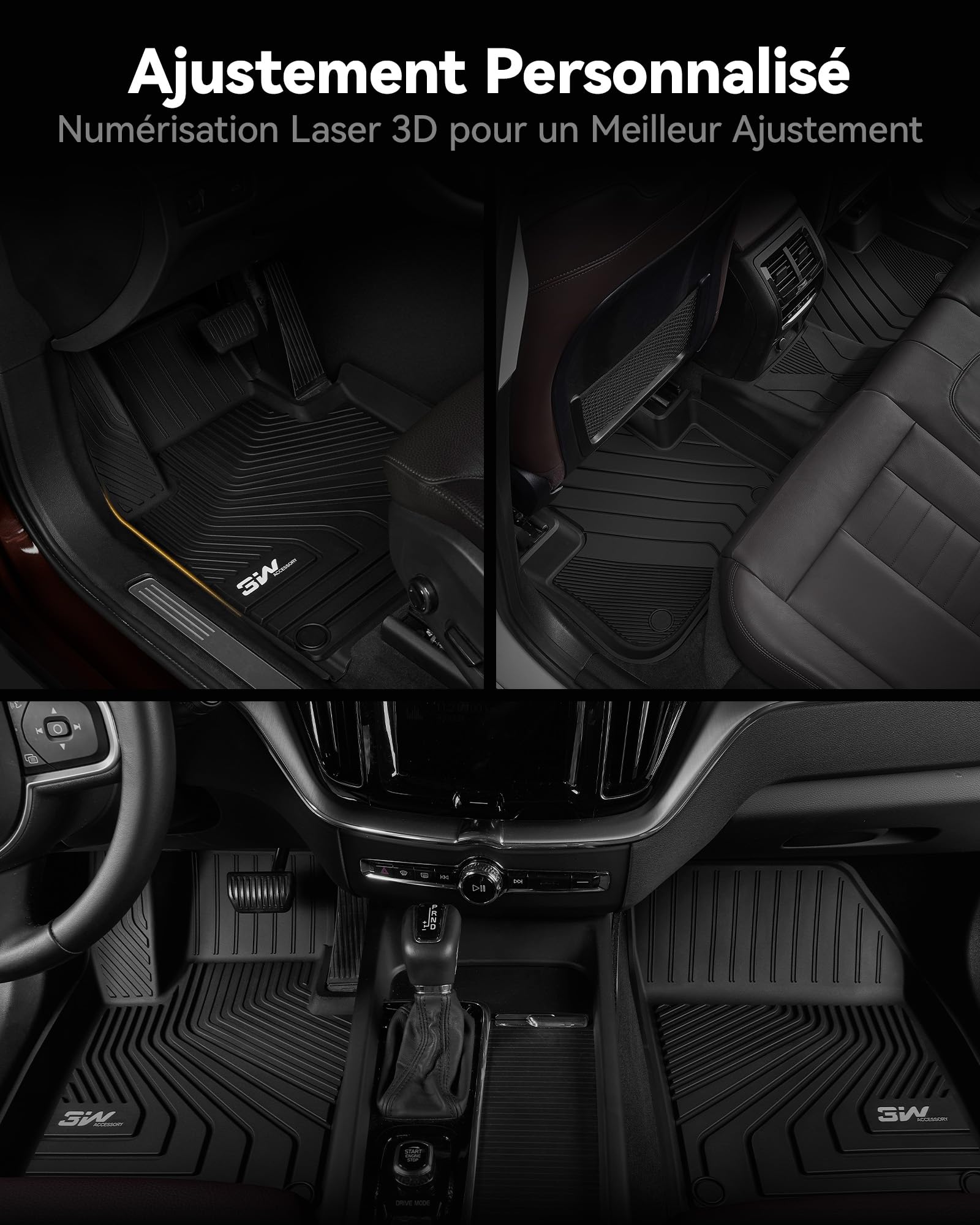 3W Tapis de Coffre pour Volvo XC60 2018-2026