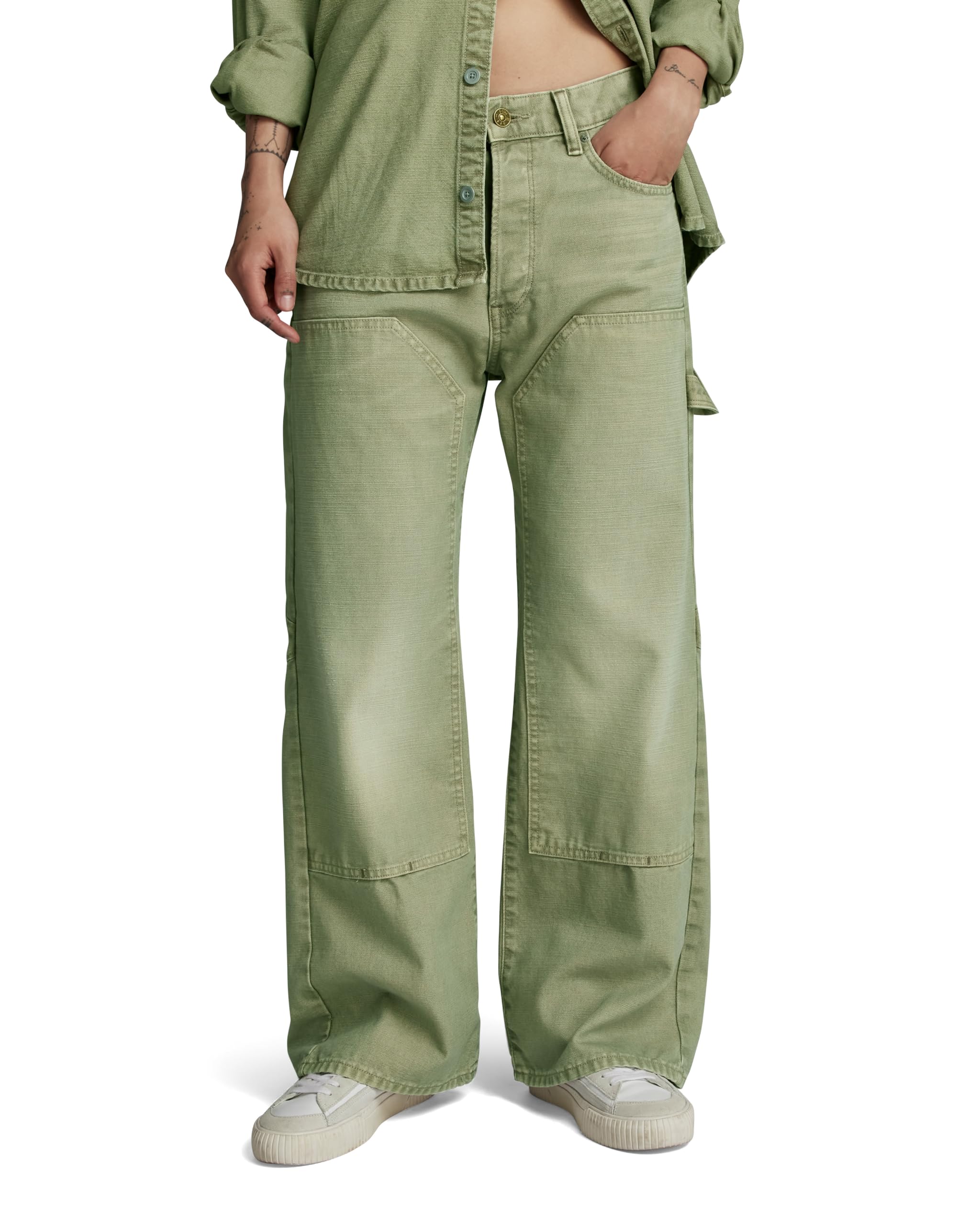 G-Star Women's Bowey 3D Carpenter Loose Jeans, Green (sun faded sage gd D24354-D491-G552), 24W / 30L