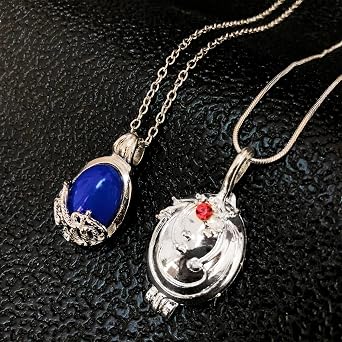 13 pcs The Vampire Diaries Jewelry Sticker Daywalking Katherine Sapphire Necklace Elena Gilbert Opening Vervain Locket Pendant Necklace Daylight Walking Signet Caroline's Ring, silver