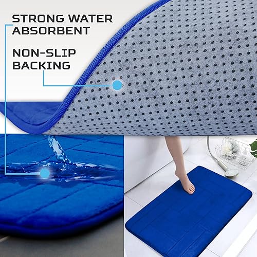 Miniatura 3 de Effiliv Alfombras de baño - Parent (azul realdiseño de línea, juego de 5 piezas)