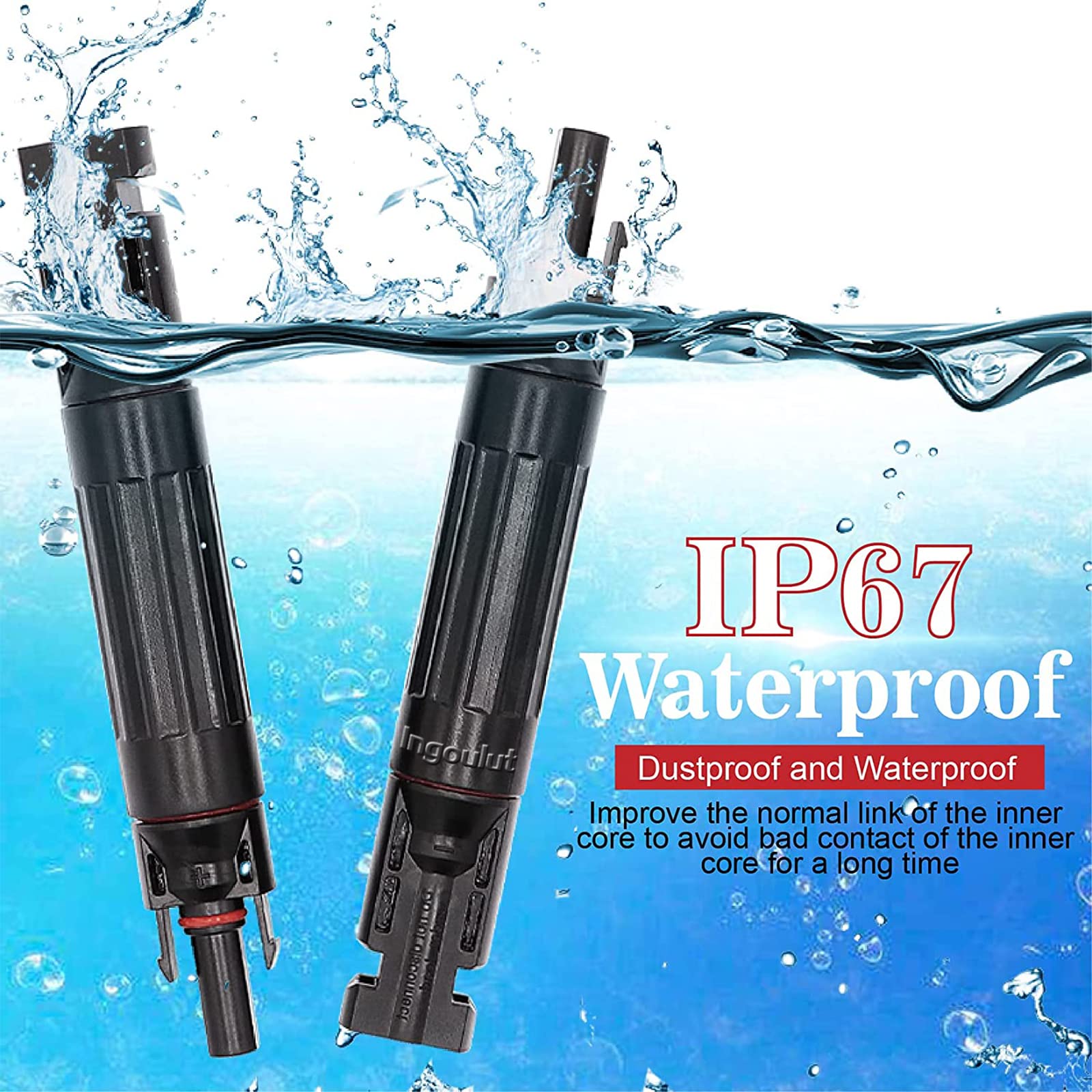 Ingoulut 2PCS inline Fuse Holder,20 Amp Male and Female PV Solar Fuse