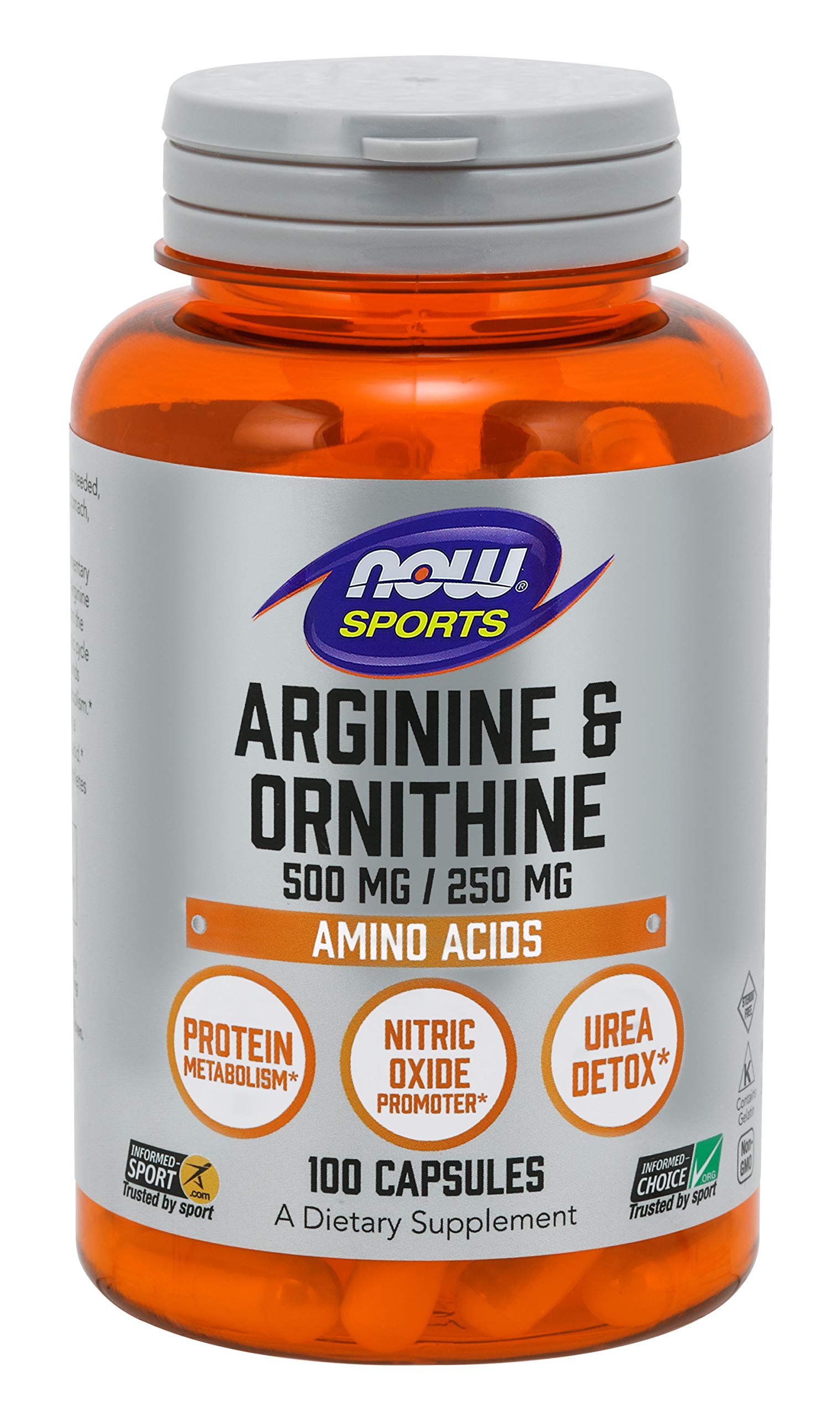 NOW L-Arginine & Ornithine 500/250 mg 100 Caps Foods