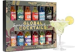 Thoughtfully Cocktails Gift Set: A Mini Bottle Sampler with Margarita, Moscow Mule & More (Non-Alcoholic)