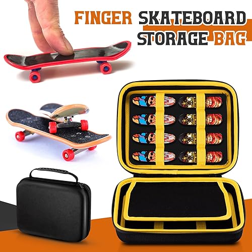 Miniatura 4 de Clysee 2 maletas portátiles para diapasón con un total de 32 espacios de almacenamiento, soporte para diapasón para mini patinetas de dedo,