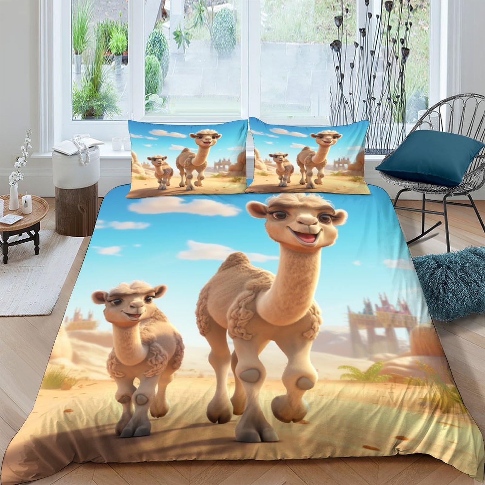 Housse de couette 3D dessin animé idéale pour chambre d'enfant et ado double