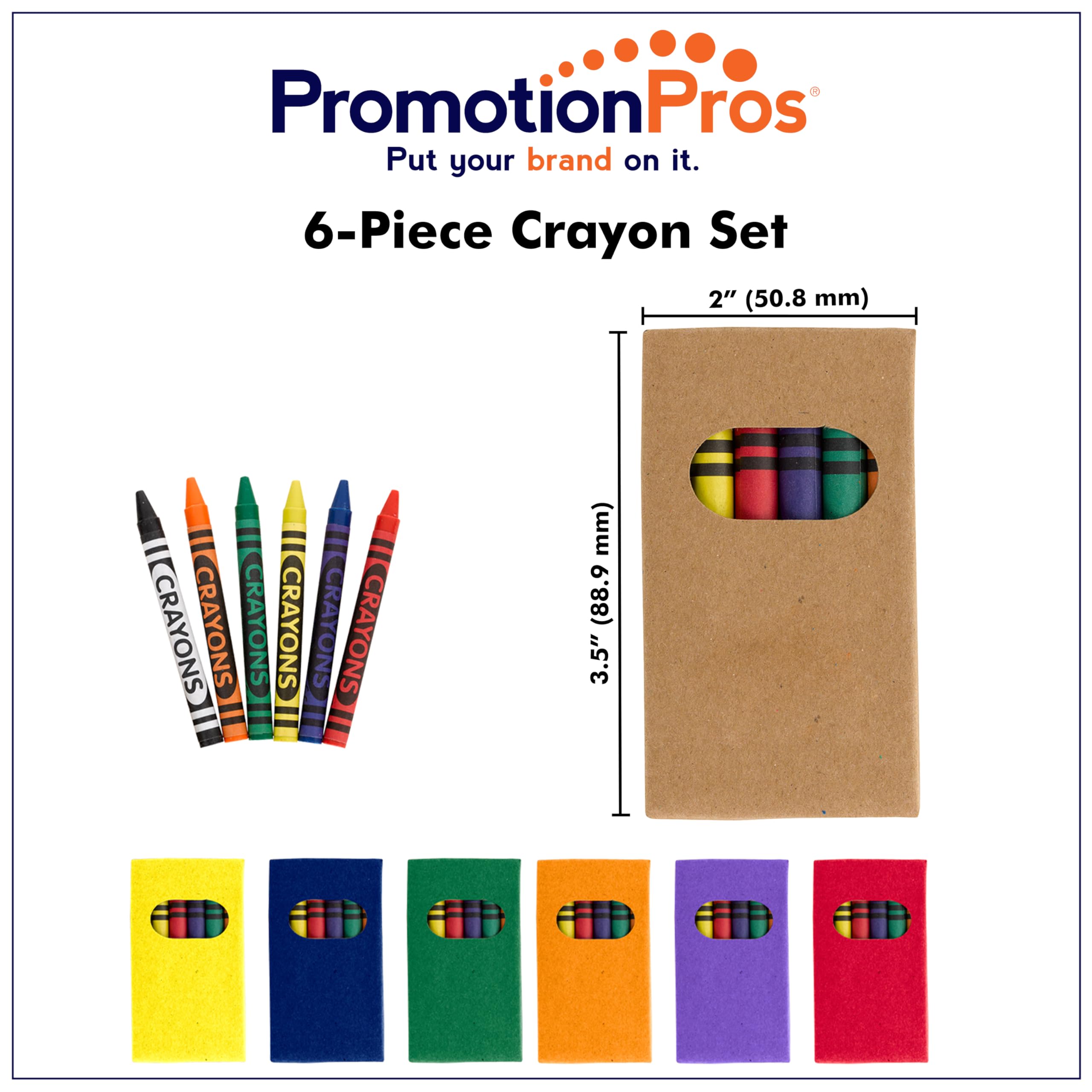 PromotionPros Coloring Crayons in Bulk with Company Logo Customize with a Personalized Message Or Image $1.01 Each - Sold in Pack of 250-Blue