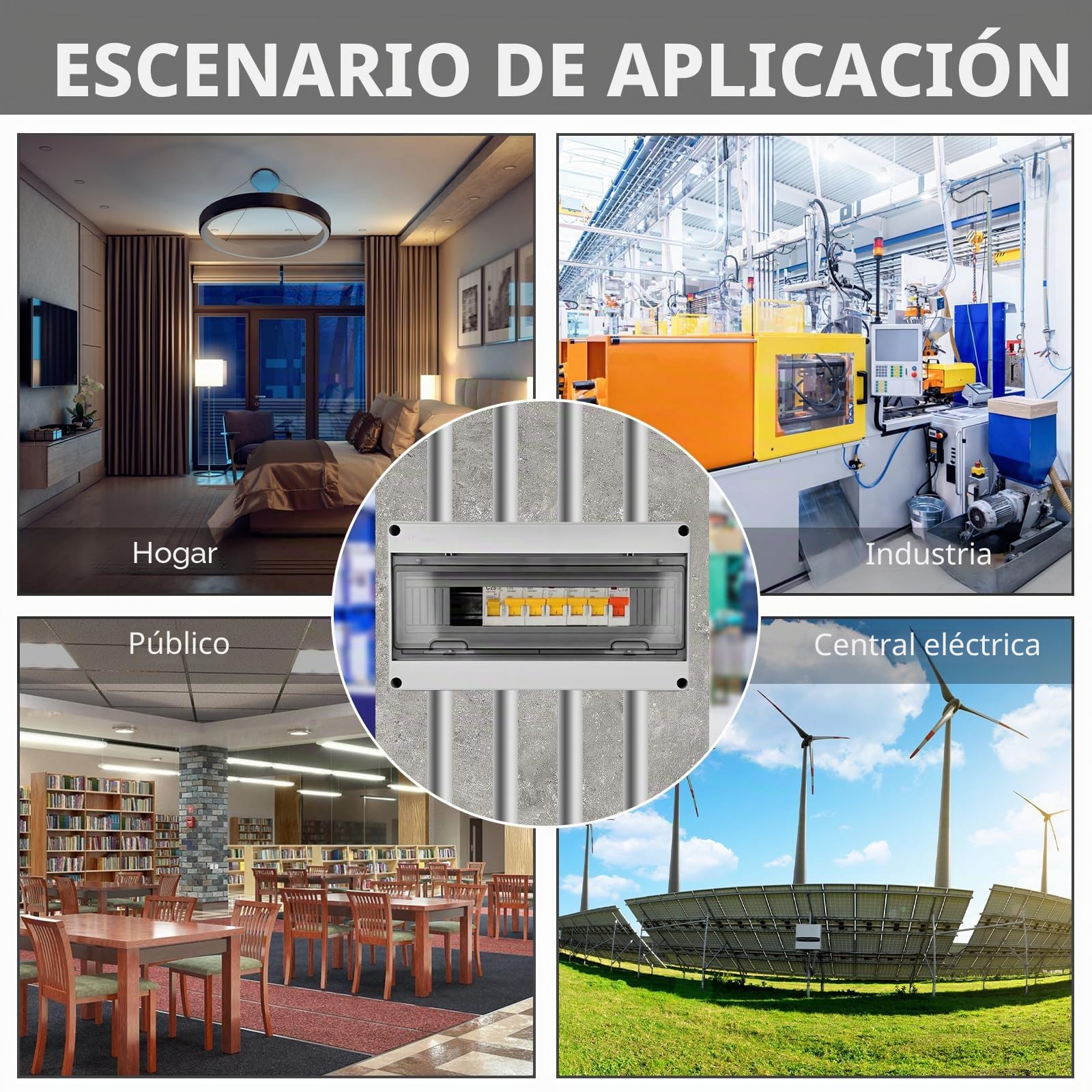 Caja Cuadro Electrico Superficie: Caja Estanca Exterior Electrica, 18 Módulos Caja Distribucion Electrica IP65 a Prueba, para Jardín o Exteriores