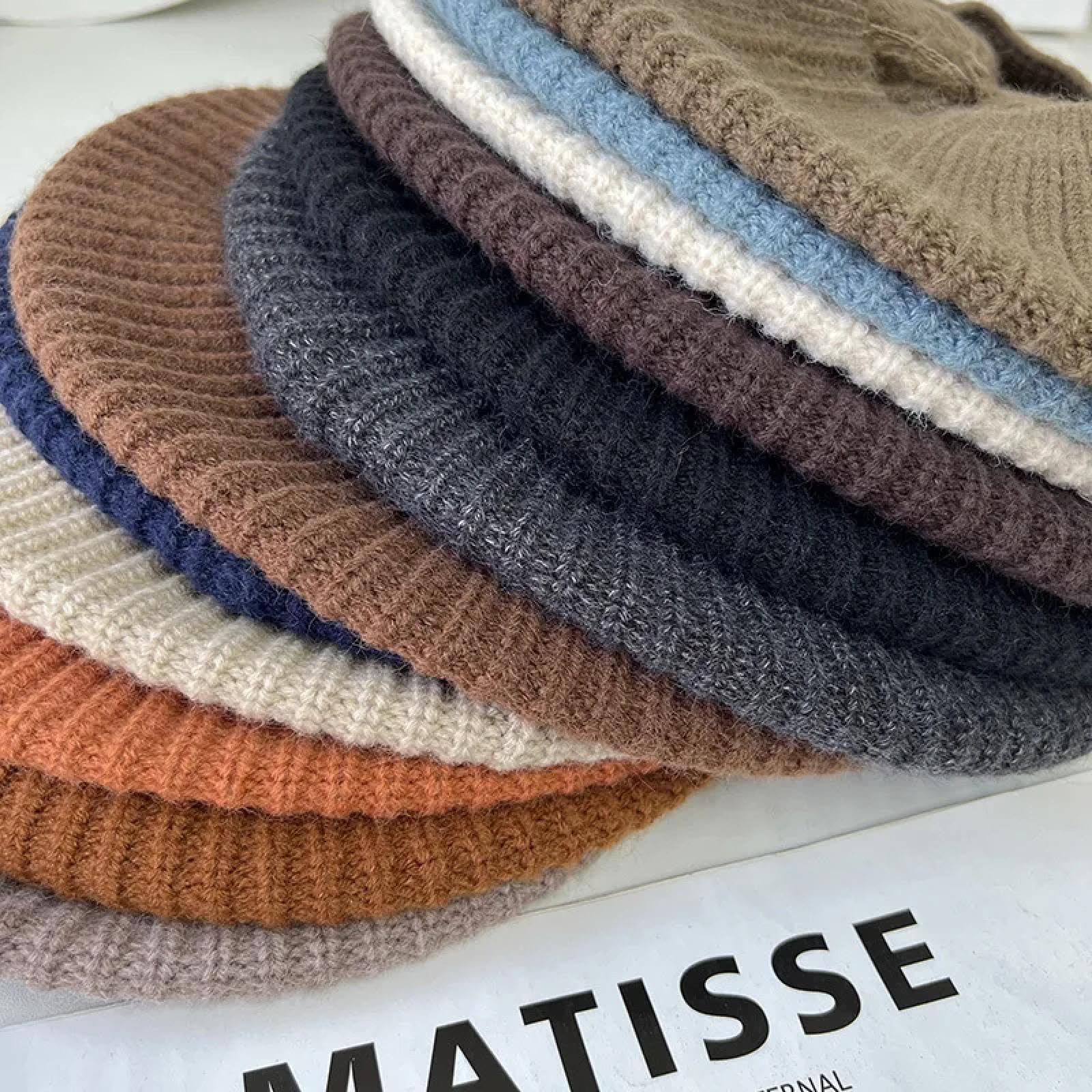 Czapki Czapki Skullies Beanies Czapka Beanie Czapka Jesień Zima Czapki Mieszane Dzianina Beret Kapelusz Damski Wszechstronny Literacki Retro Malarz Czapki, Jak na zdjęciu, rozmiar uniwersalny