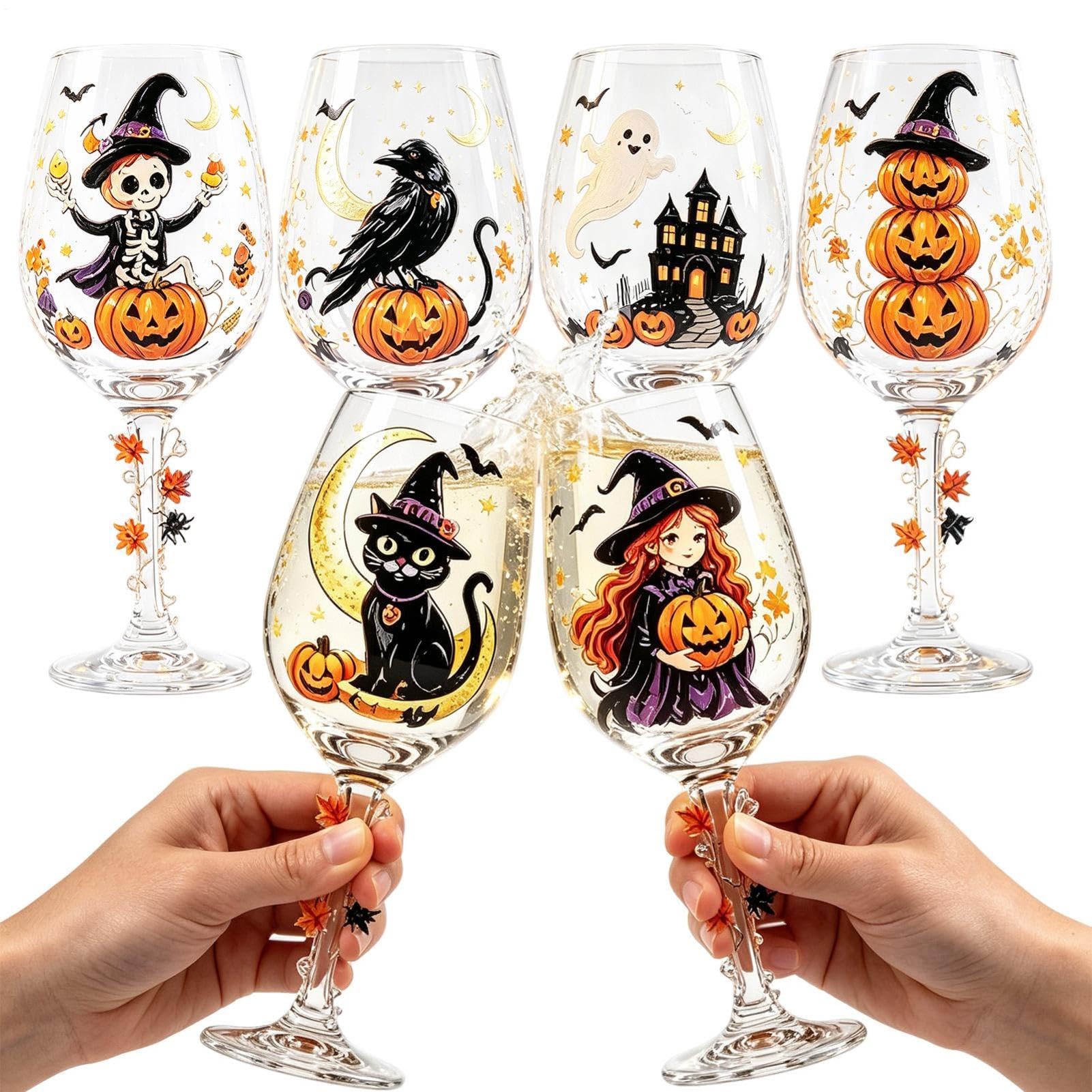 Halloween Weingläser mit Halloween Party-Getränkegläser mit langem