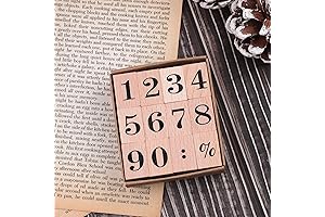 Premium Numbered Impressions: 0-9 Wooden Rubber Stamp Set