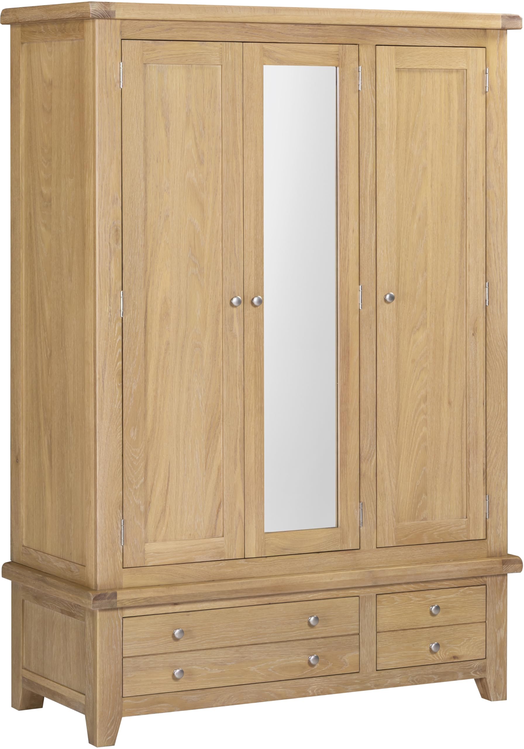 Seconique Unisex Light Oak Windsor Door 2 Drawer Wardrobe (Part Assembled) In Size 3