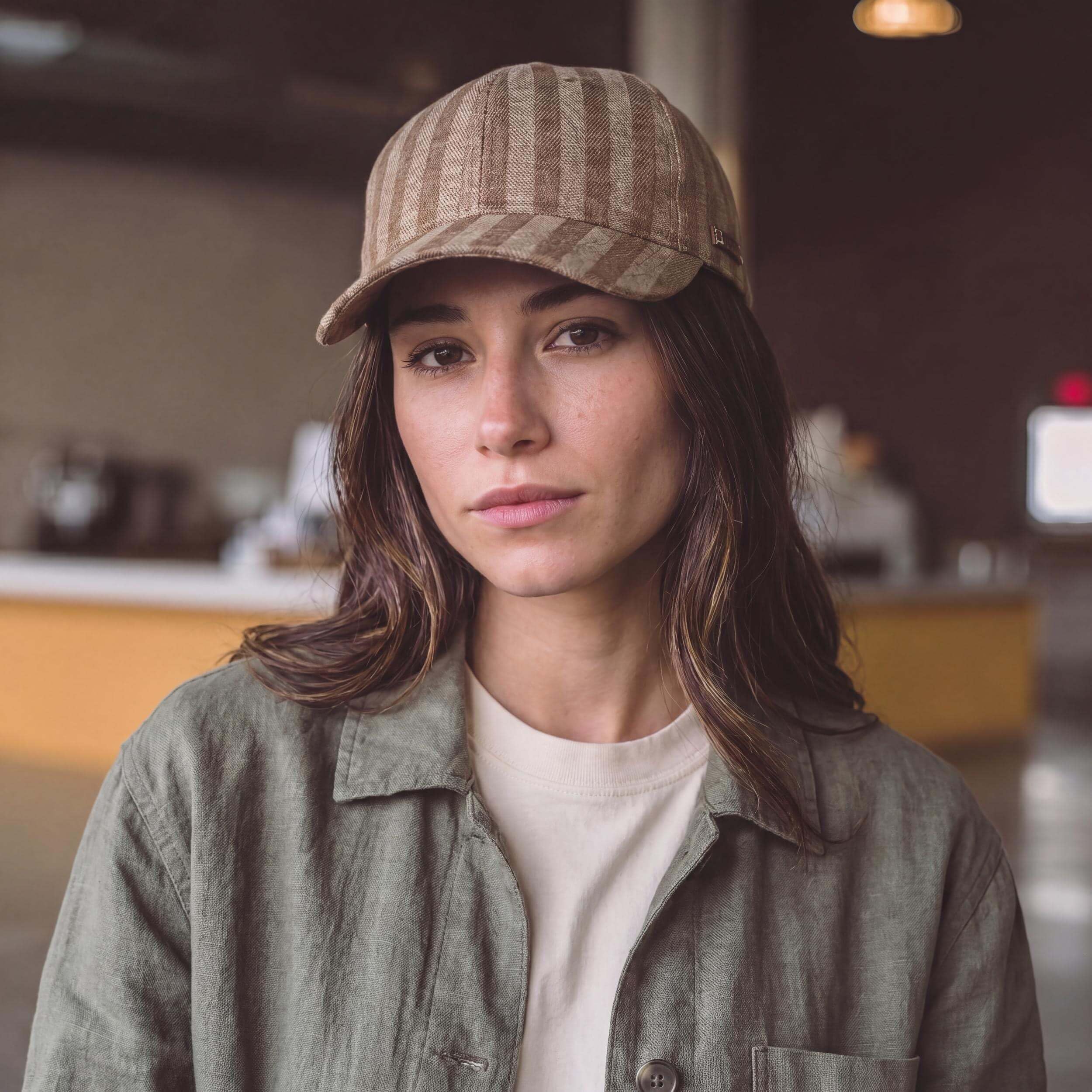 Stetson Barista czapka baseballowa w paski wielokolorowa kawa barwiona pasek z tyłu unisex wiosna lato zima