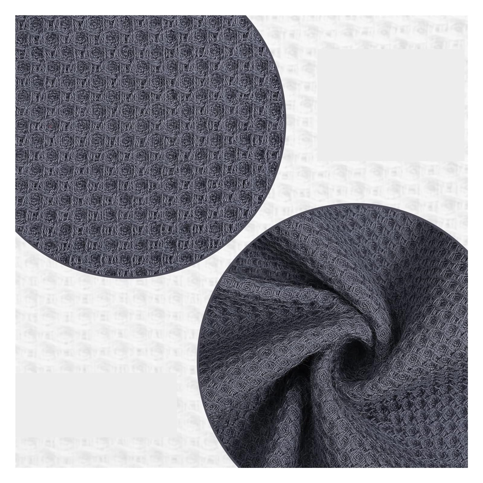 Toallas de Cocina de Algodon, Panos absorbentes Tipo Panal | Panos transpirables y lavables para limpieza de cocina(Black,33X72cm-6pcs)