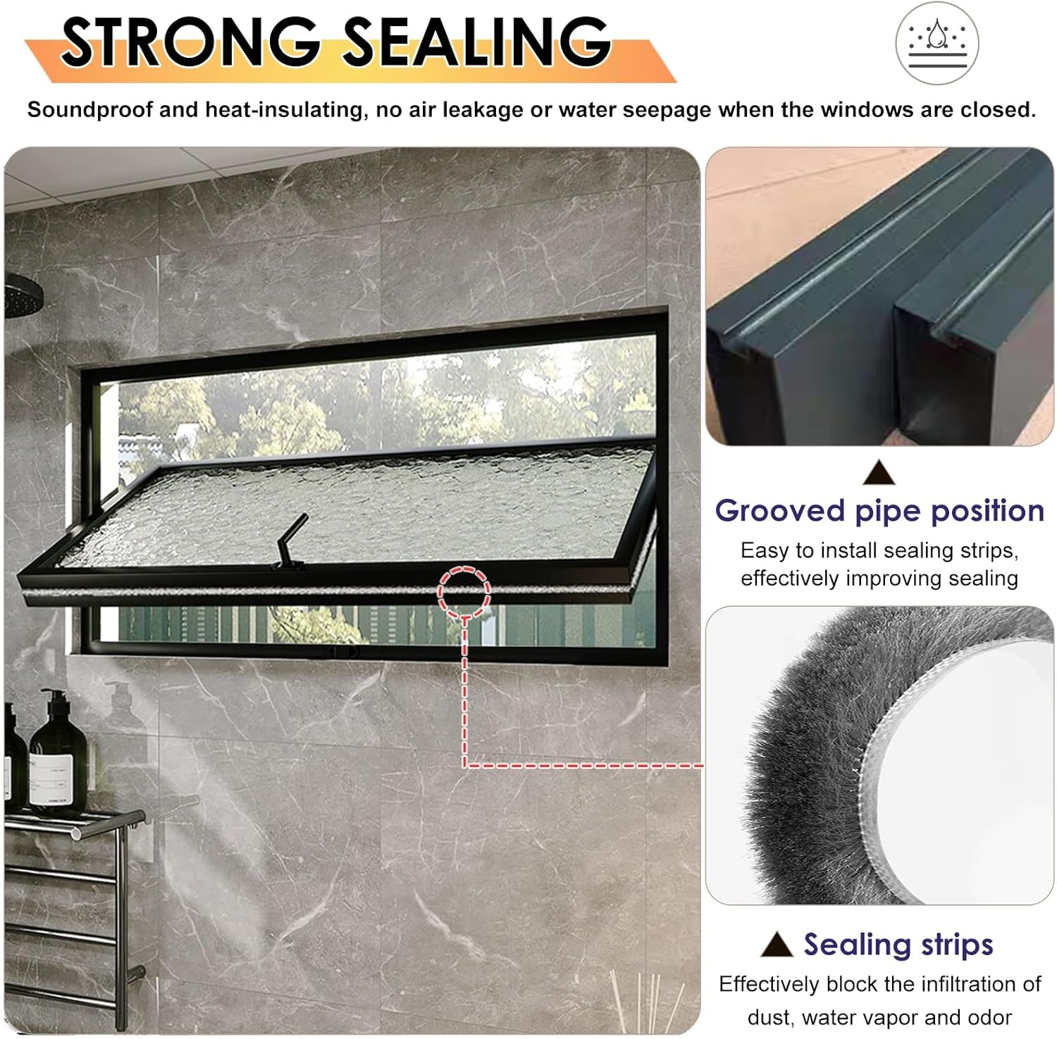 Basement Window With Tempered Glass,Bathroom Adjustable Ventilation,360° Rotating,Home Replacement Aluminum Casement For Sheds,Customizable Size