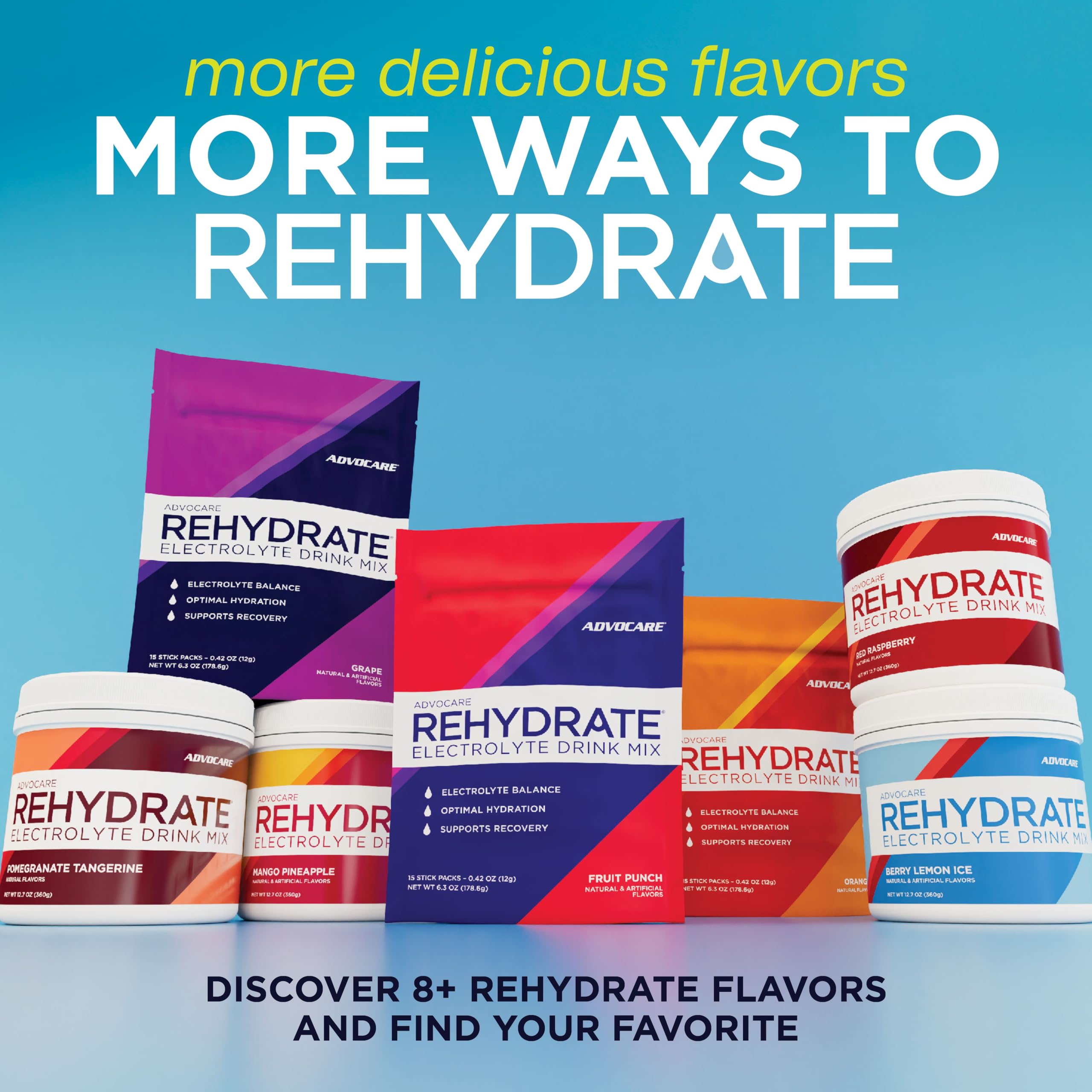 AdvoCare Rehydrate Electrolyte Drink Mix, Grape, 12.7 oz — Amazon image 5