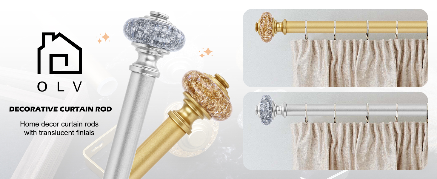 Brass Curtain Rod 1 Inch Double Curtain Rods For Windows 120 To 170 Inches,  Silver Curtain Rod 140 To 195 Inches 11 6 16 3 Feet Extra Long Curtain Rod  Square Finials Pole A Rideau, image size:1464x600