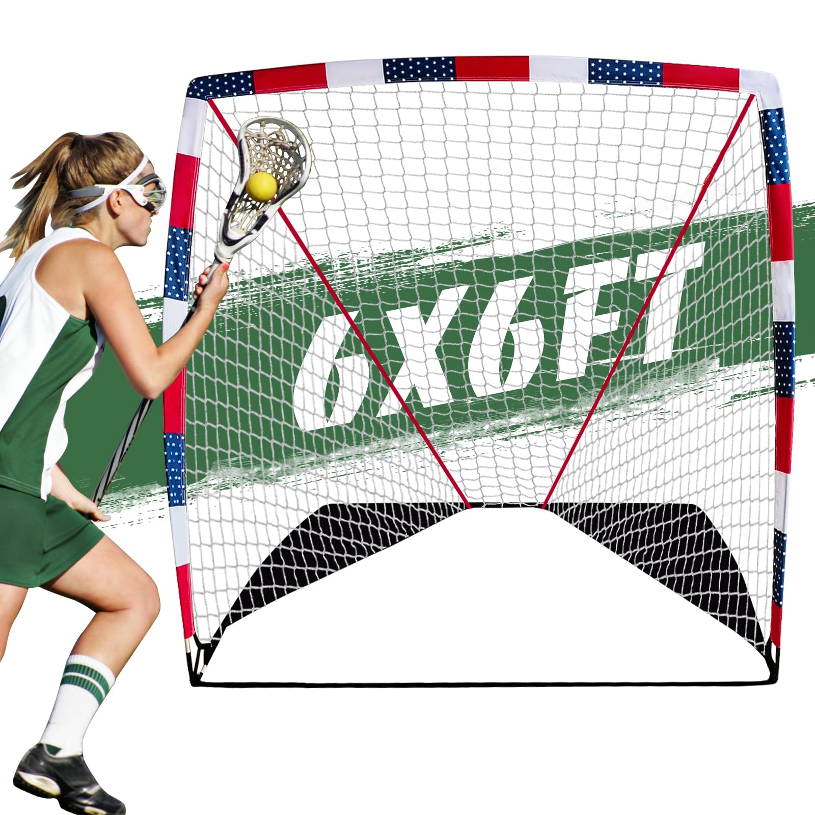 Photo 1 of Furypiont 6 x 6 x 6 FT Portable Lacrosse Goal - Fast Install, Fiberglass Frme, Lightweight, Foldable,Pro Lacrosse Goal for Training & Game Play