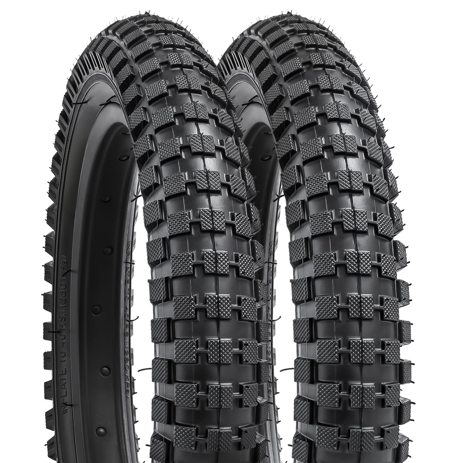 YUNSCM 2-PCS 14 Pouces Vélo pneus 14x2.40/64-254 Compatible with Montagne Vélo 14x2.35 14x2.4 14x2.40 Bike pneus (Y-1205)