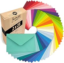 Japun - Pack of 50 Coloured Envelopes (2 x 25 Colours) Paper Envelopes without Window - DIN B6 - 175 x 125 mm - 120 g/m² - Colourful