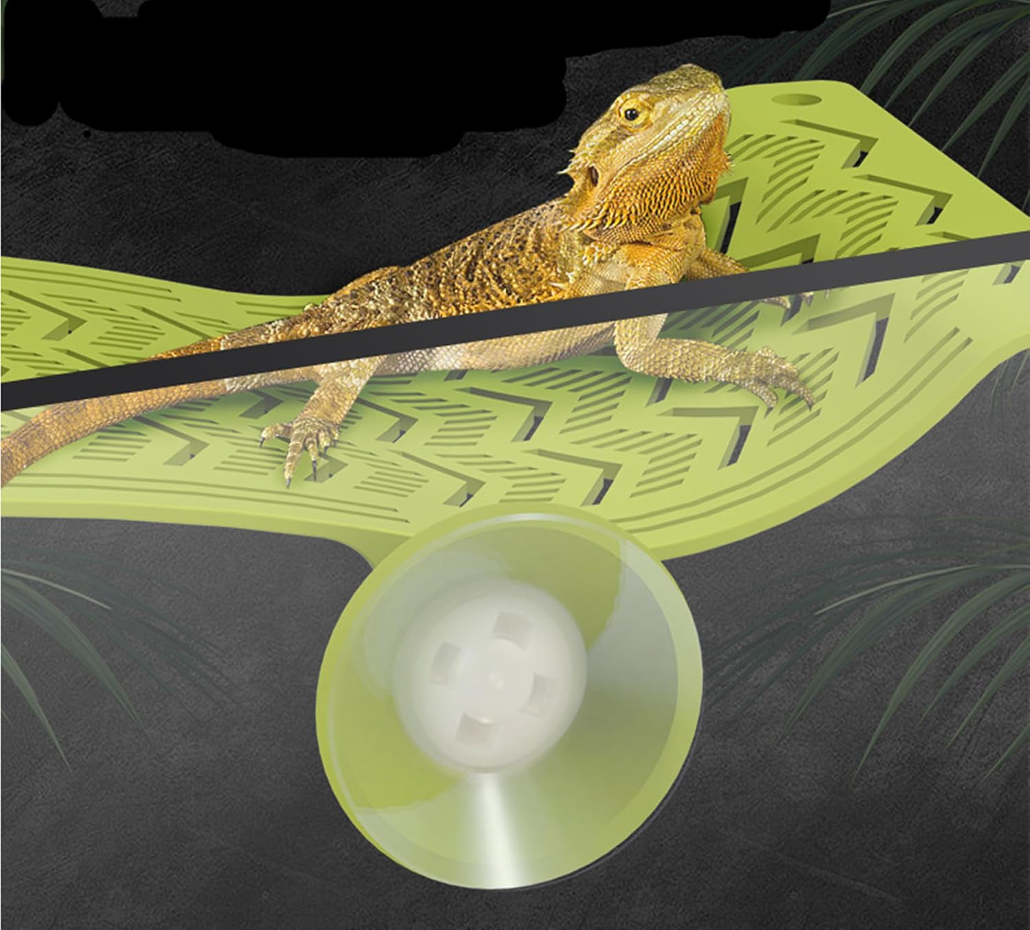 2 in1 Bearded Dragon Hammock with Suction Cups, Plastic Frog Lizard Hammocks, Hanging Swing Cradle for Chameleon, Lizards, Geckos, Snakes, Lguana, Reptile & Amphibian Habitat Décor (Green, Large)