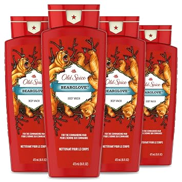 Body Wash for Men by Old Spice, Wild Collection Mens Body Wash, Bearglove, 16 Fl Oz Pack of 4