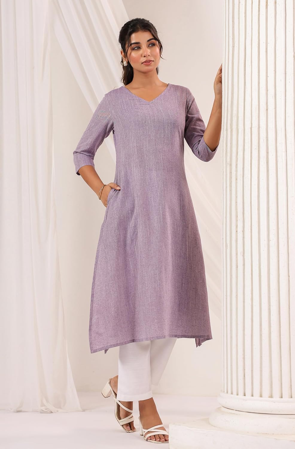 Janasya Indian Women's Pure Cotton Casual Office Wear Kurta for Women - Image 5