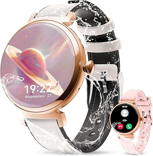 OUKITEL BT30 - Reloj inteligente para mujer con pantalla táctil de 1.04 pulgadas, rastreador de actividad física, reloj inteligente con monitor de