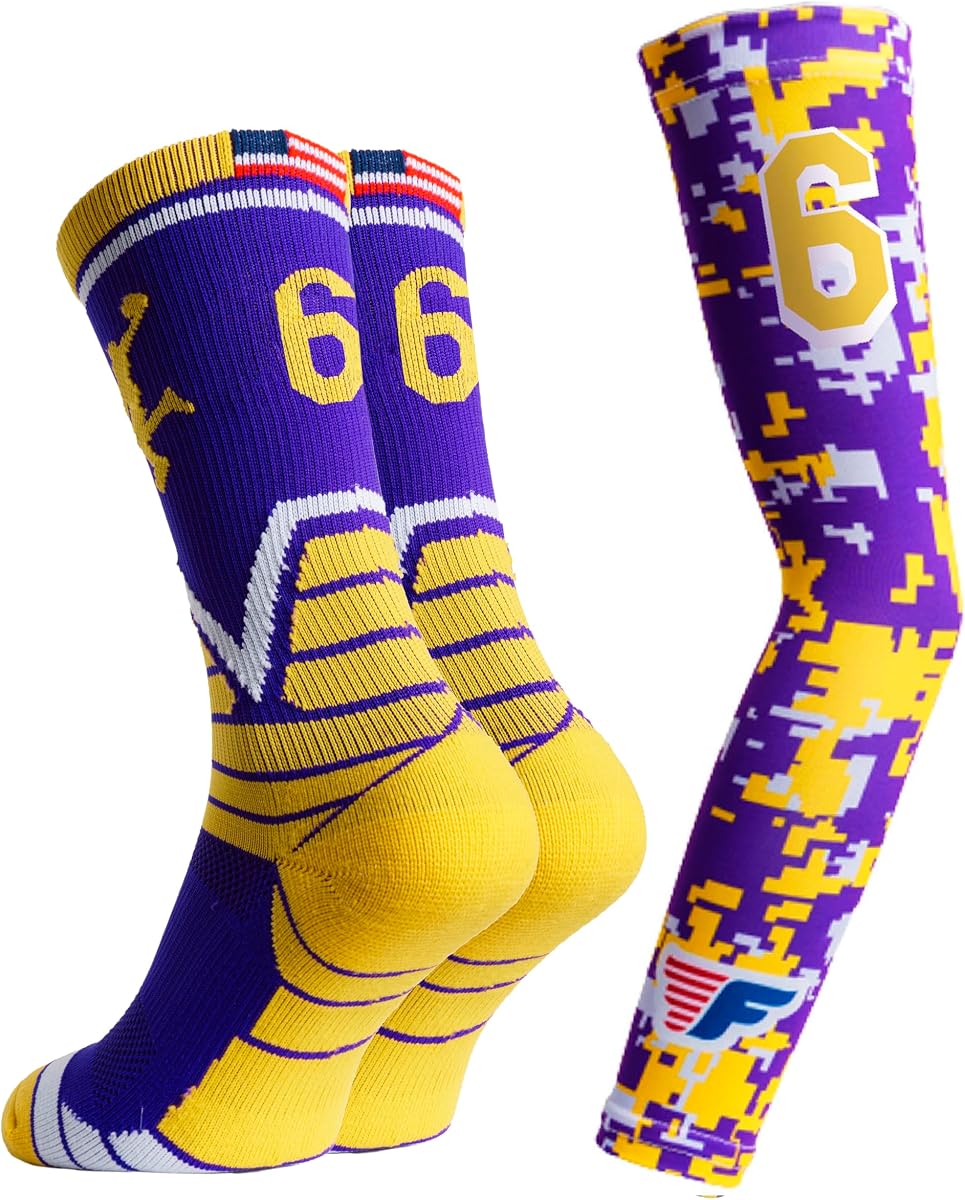 Calcetines de baloncesto para hombre y niño con manga larga de baloncesto - Fabricados en EE. UU.