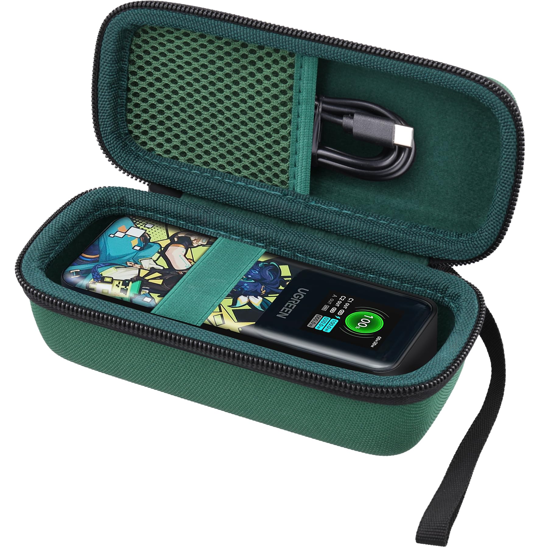 Baval Hard Portable Travel Case Compatible with UGREEN Nexode Power Bank 20000mAh 130W Portable Charger,Green Case