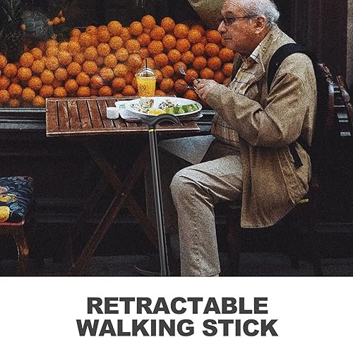 Miniatura 7 de Bastón retráctil de aleación de aluminio de 2 secciones palo antideslizante bastón de altura ajustable