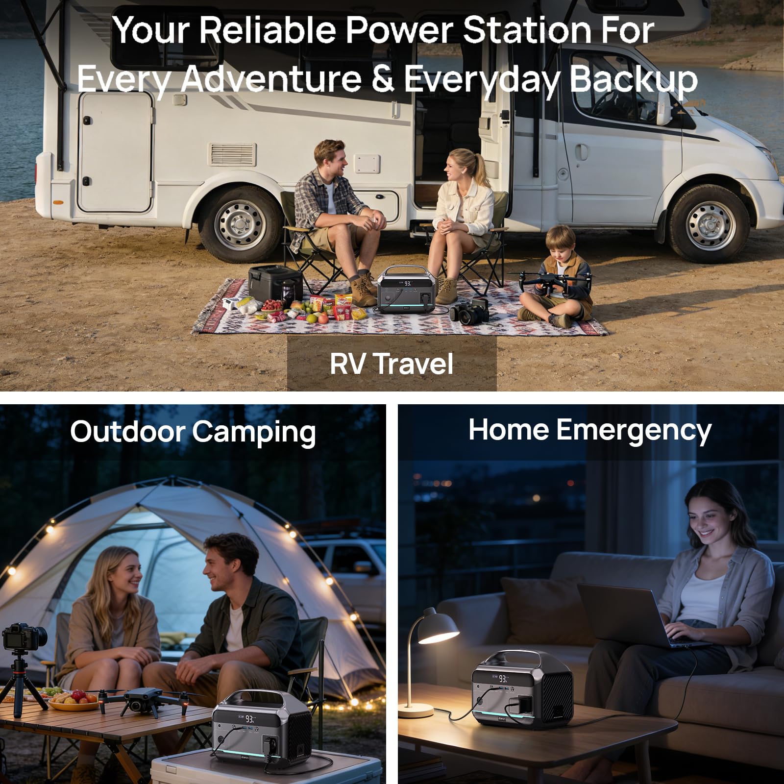 NEO300L - Estación de energía portátil LiFePO4 de 288 Wh, batería solar con 350 W de potencia de salida total, cargador portátil con conexión de CA y carga rápida PD para el hogar, camping, deportes