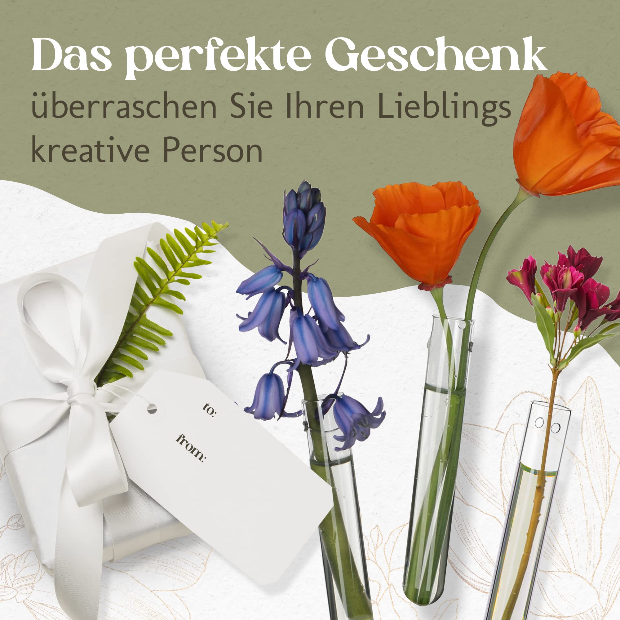 COMFORDER Vase Décoratif en Verre pour Fleurs, Boutures - 12 pcs
