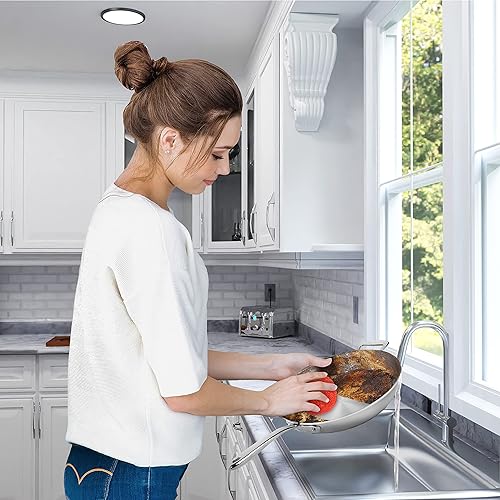 Miniatura 8 de SCRUBIT 18 estropajos redondos de nailon para fregar platos, almohadillas de colores surtidos, resistentes y duraderas, antiarañazos para utensilios