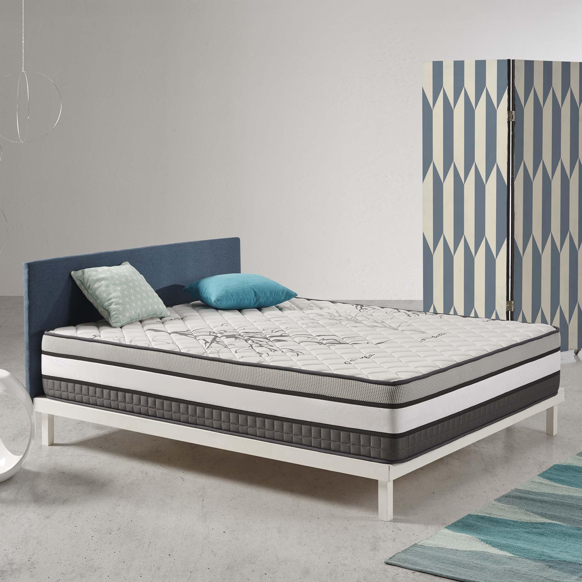 Materac King Size o długości 1,5 m materac z pianki memory o głębokości 9,5 cala (150 x 200 cm) ognioodporna skóra miękka Trilux