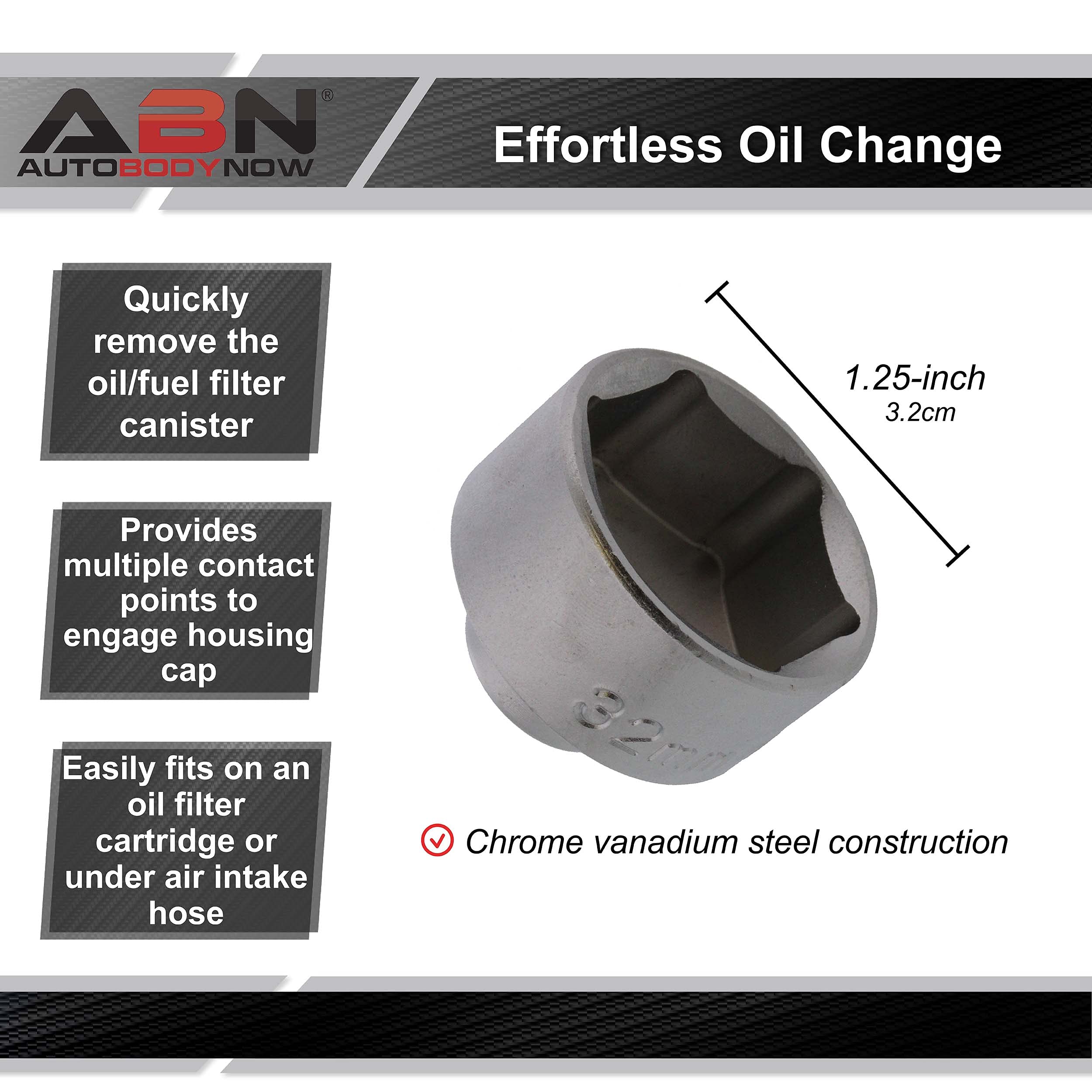 Buy ABN Oil Filter Wrench 32mm Metric, Low Profile, CRV Steel