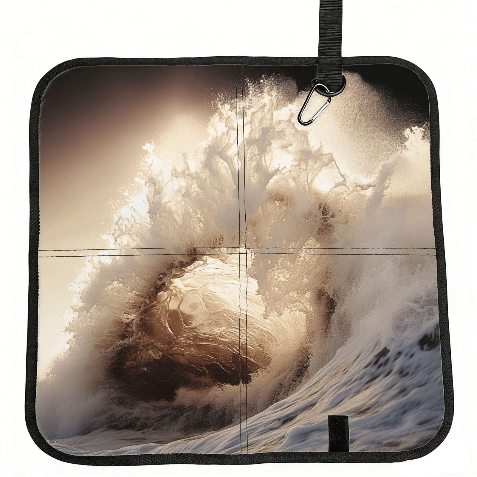 YGLHBDPBF Ocean Wave Print Camping seat cushion,Foldable Sitting Pads,Save Backpack Space for Hiking