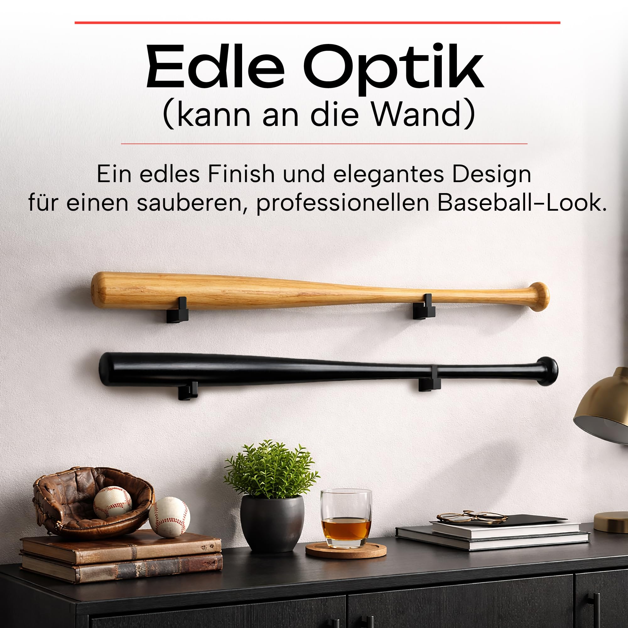 Redfield Baseballschläger – umweltfreundliches Massivholz – 76 cm (76 cm) – 2 Farben zur Auswahl – Schwarz oder Naturholz