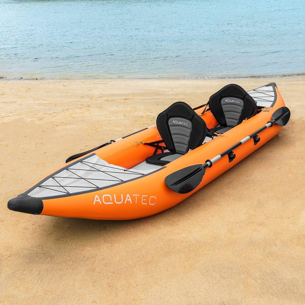 AQUATEC Kayaks inflables – Opciones Profesionales e intermedias, Asientos Individuales o para Dos Personas – Completos con Asientos, remos y Accesorios