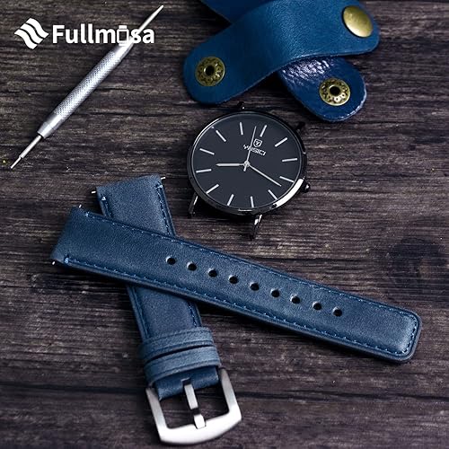 Miniatura 3 de Fullmosa Correa de reloj de liberación rápida de 0.866 in, 0.787 in y 0.709 in, bandas de cuero bruñido para Samsung Galaxy WatchHuaWei WatchGarmin