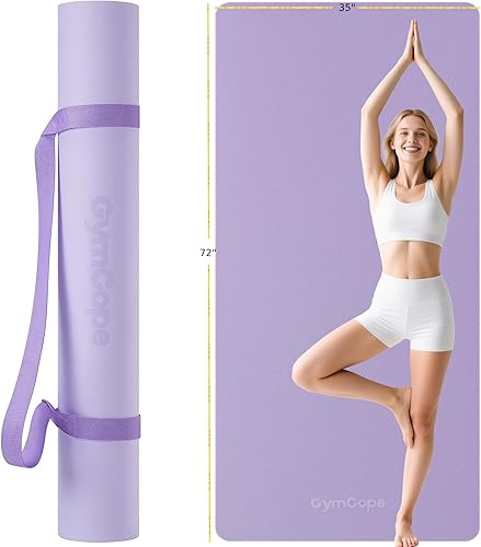 Miniatura 12 de Extra Large Yoga Mat – 72"x48" or 78"x57", 1/4"–1/2" Thick Mat for Women & Men, TPE Non-Slip Pilates Mat for Home Gym, Yoga, Stretching, Meditation