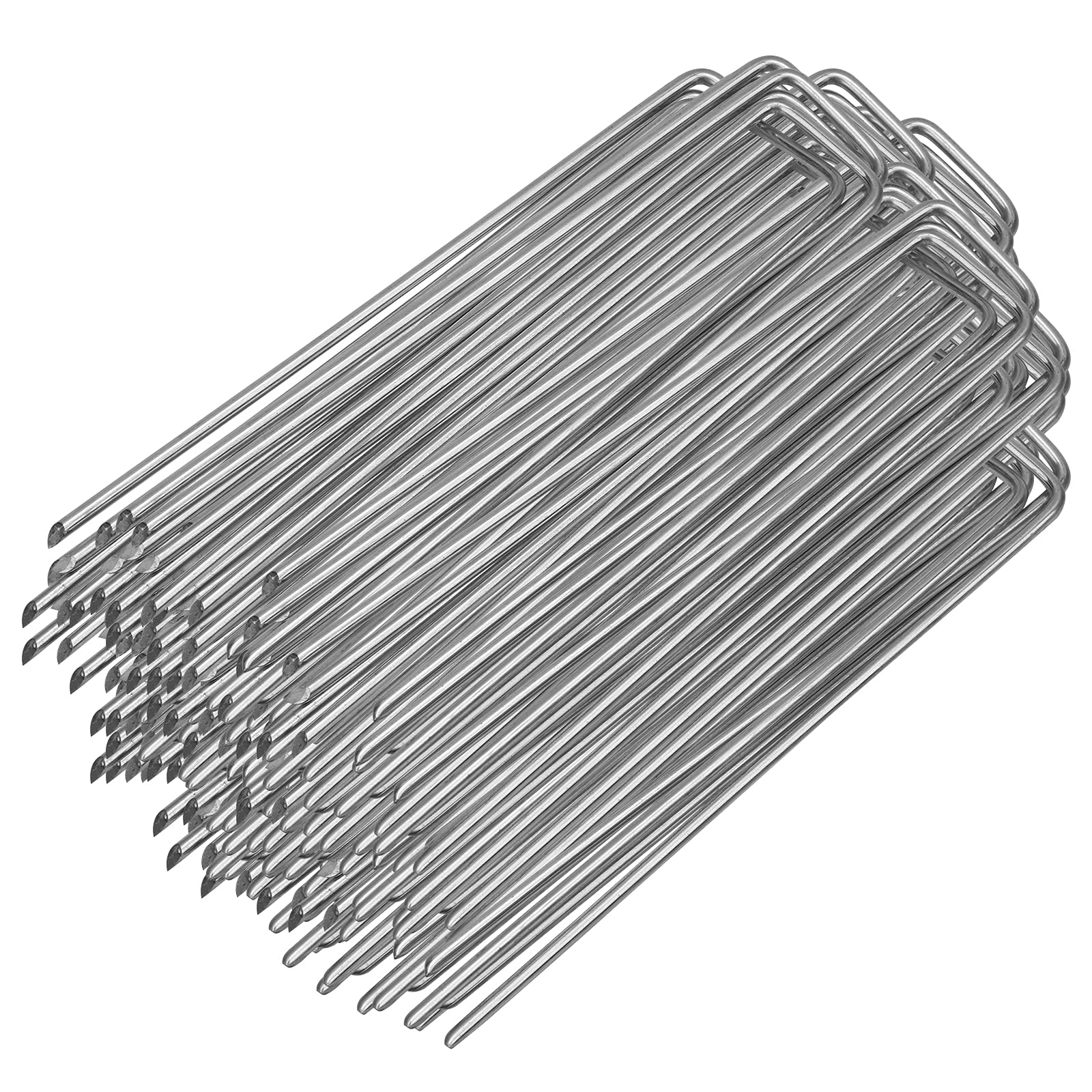 Randaco Lot de 250 piquets de sol galvanisés, piquets de terre stables pour film de paillage, toile de jardin, clôture, jardin (150x25mm -Ø2.8mm)