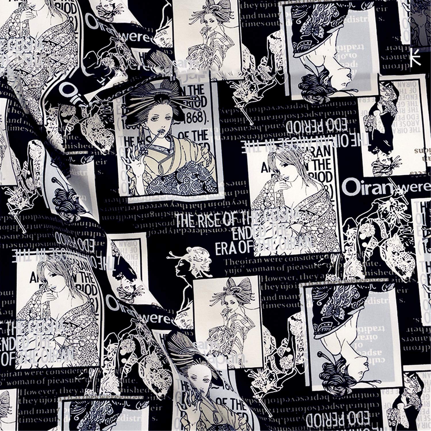 BAWHO Beautiful Fabric, Sewing Fabric Japanese Vintage Style Patchwork Different Pattern Fabric for Upholstery Curtain Quilt Craft/Kimono Pictorial/145 * 50Cm