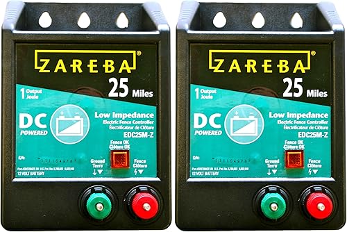 Miniatura 9 de Zareba EDC25M-Z - Cargador eléctrico para valla de baja impedancia, funciona con pilas, para condiciones de malezas medias, controla caballos,