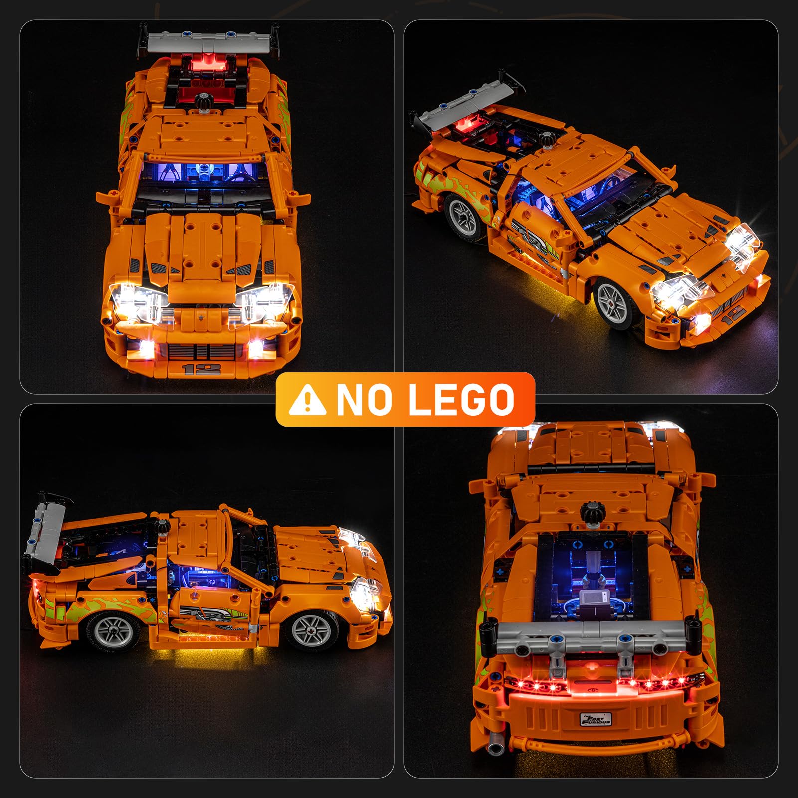 LIGHTAILING Juego de Luces para Lego-42204 Fast and Furious Toyota-Supra-MK4 - Kit de iluminación LED Compatible con el Modelo de Bloques de construcción Lego - Modelo No Incluido