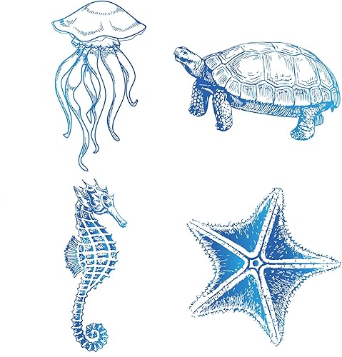 GORGECRAFT 8 calcomanías de ventana de animales marinos estáticos de tortugas marinas de vidrio para puerta corrediza, película de vinilo disponible en Yaxa Peru