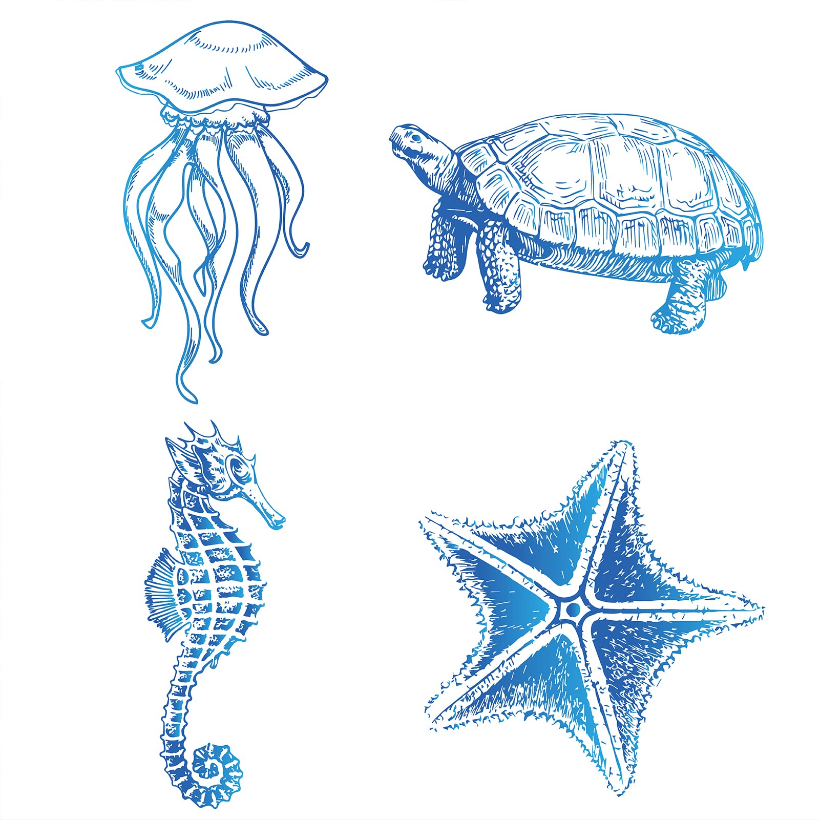 GORGECRAFT 8PCS Sea Animal Window Decals Static Sea Turtles Glass Sliding Door Sticker Clings Waterproof Vinyl Film Ocean Bedroom Bathroom Decals for Prevent Stop Birds Dogs Pets Strikes