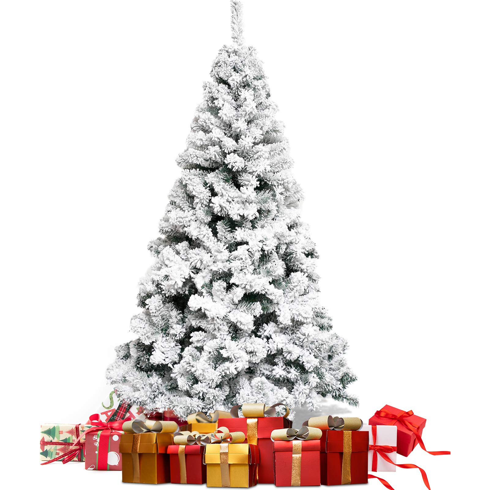 Buy Snow Flocked Christmas Tree 6ft, Artificial Christmas Tree Hinged