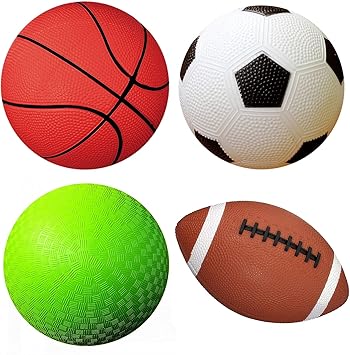 Set Of 4 Sports Balls With Pump 5 Soccer Ball 5 Basketball 5 Playground Ball 6 5 Football Amazon Co Uk Toys Games Set Of 4 Sports Balls With Pump 5 Soccer Ball 5 Basketball 5 Playground Ball 6 5 Football Amazon Co Uk Toys Games